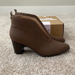 Block heel boot. Slip on. NWT